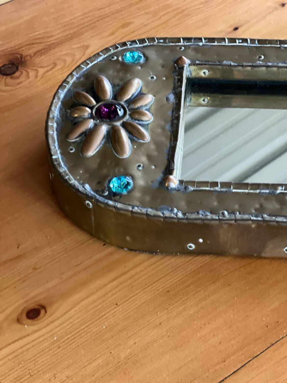 Miroir en laiton année 50