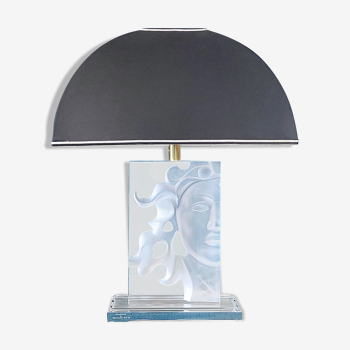 Sculptural acrylic table lamp by Fabianart Rome, 1980's.