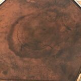 Leather and metal side table, René Bertoux by Group. SA. 1970