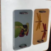 Set di 2 Vassoi artistici, Italia, anni '80
