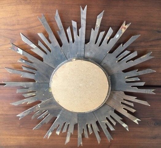 Mirror sun old gilded wood, 67 cm, middle XXth