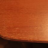 1960s table with teak veneer and glass top + extensions