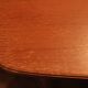 1960s table with teak veneer and glass top + extensions