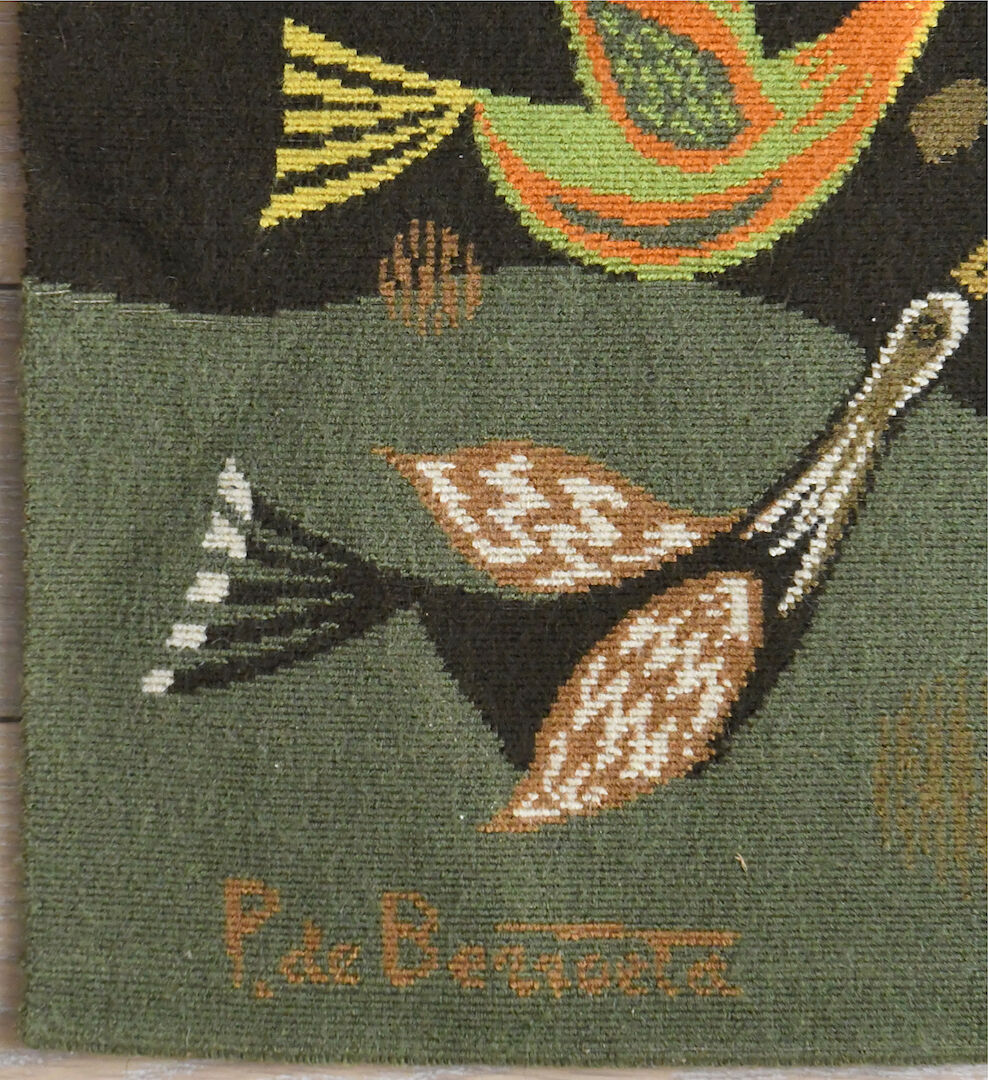 Tapisserie d'Aubusson en laine de couleur "Eclipse" 1981, Pierre de Berroeta (1914-2004)