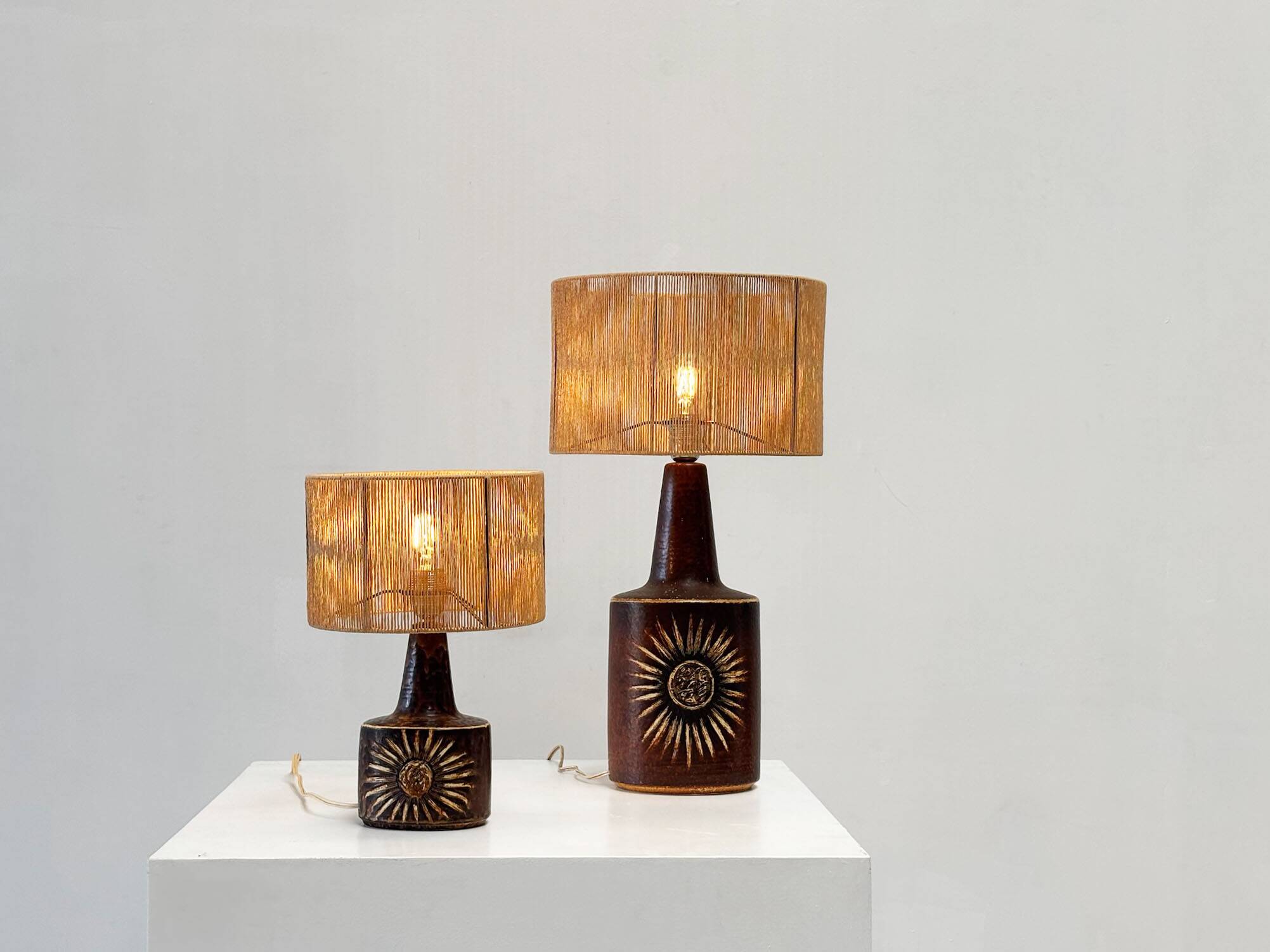 Pair of Sun serie table lamps by Søholm for Bornholm