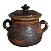 Ceramic covered pot by Jean Marais signed, Vallauris 80s