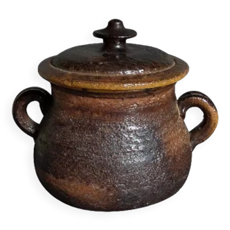Ceramic covered pot by Jean Marais signed, Vallauris 80s
