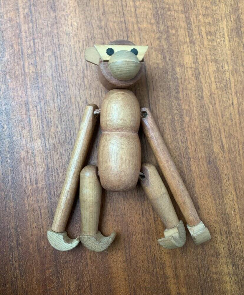 Danish mid-century wooden monkeys, set of 3