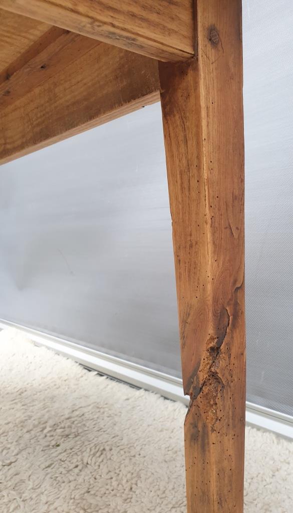 Desk table Oak knotted 1925 false drawer