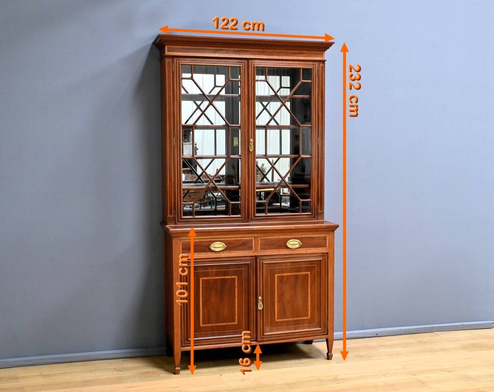 Edwardian Style Mahogany Bookcase, England – Early 20th Century