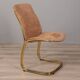 Ensemble de 4 chaises et table vintage années 70 en métal doré design gastone rinaldi