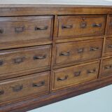 Antique French Oak Apothecary / Filing Cabinet / Kitchen Island, 1920/30s