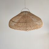 Small rattan lampshade in the shape of a braided hat