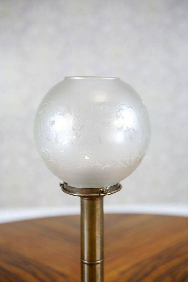 20th-Century Candleholders with Glass Shades, 1950s, Set of 2