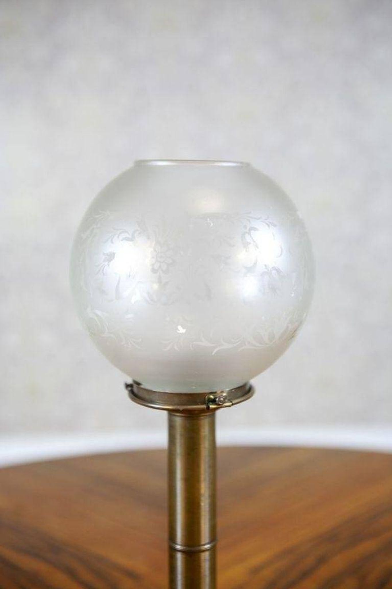20th-Century Candleholders with Glass Shades, 1950s, Set of 2