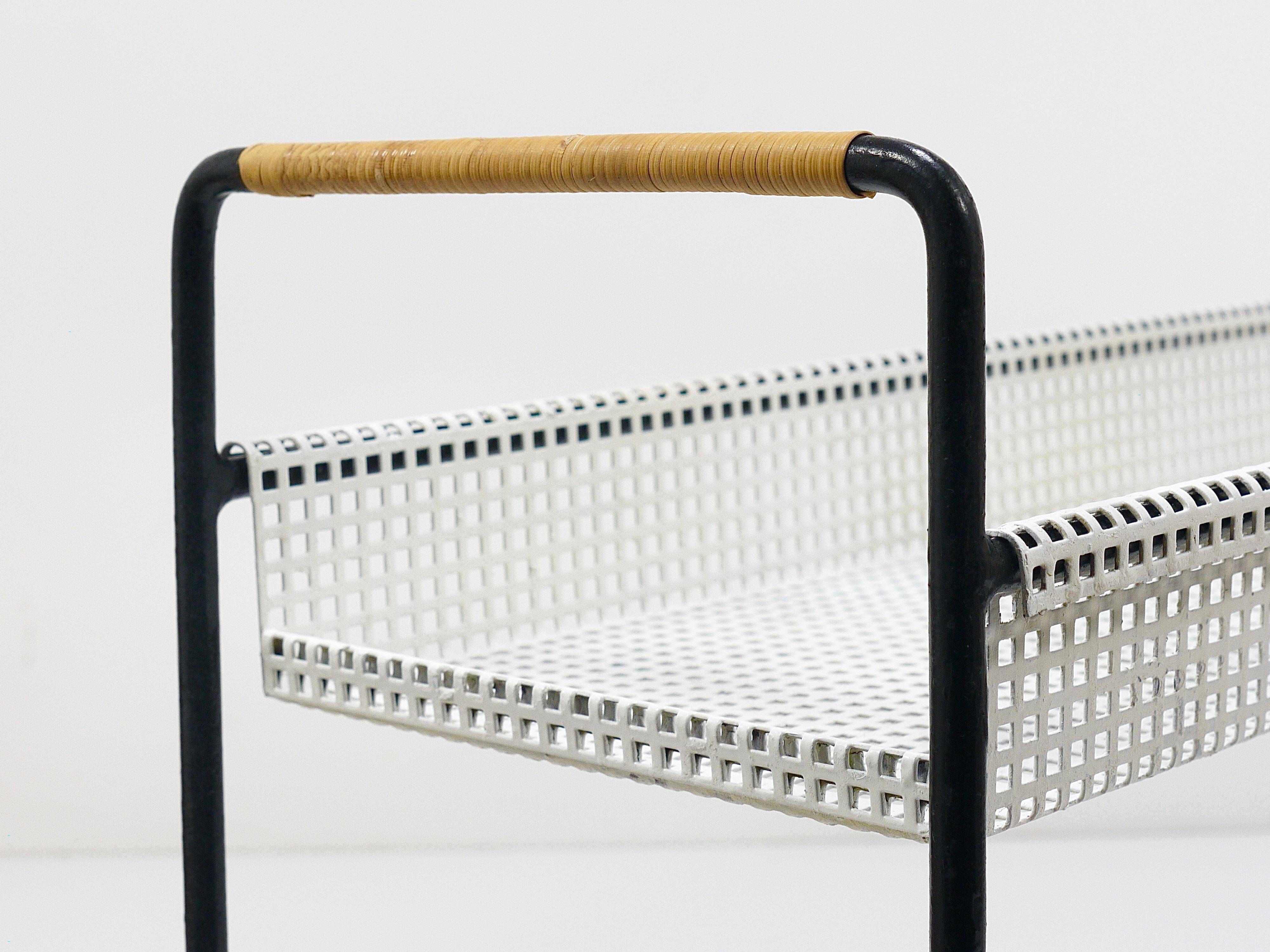 Carl Aubock Jardinière, table ou banc pour plantes, bac à fleurs, fer et osier
