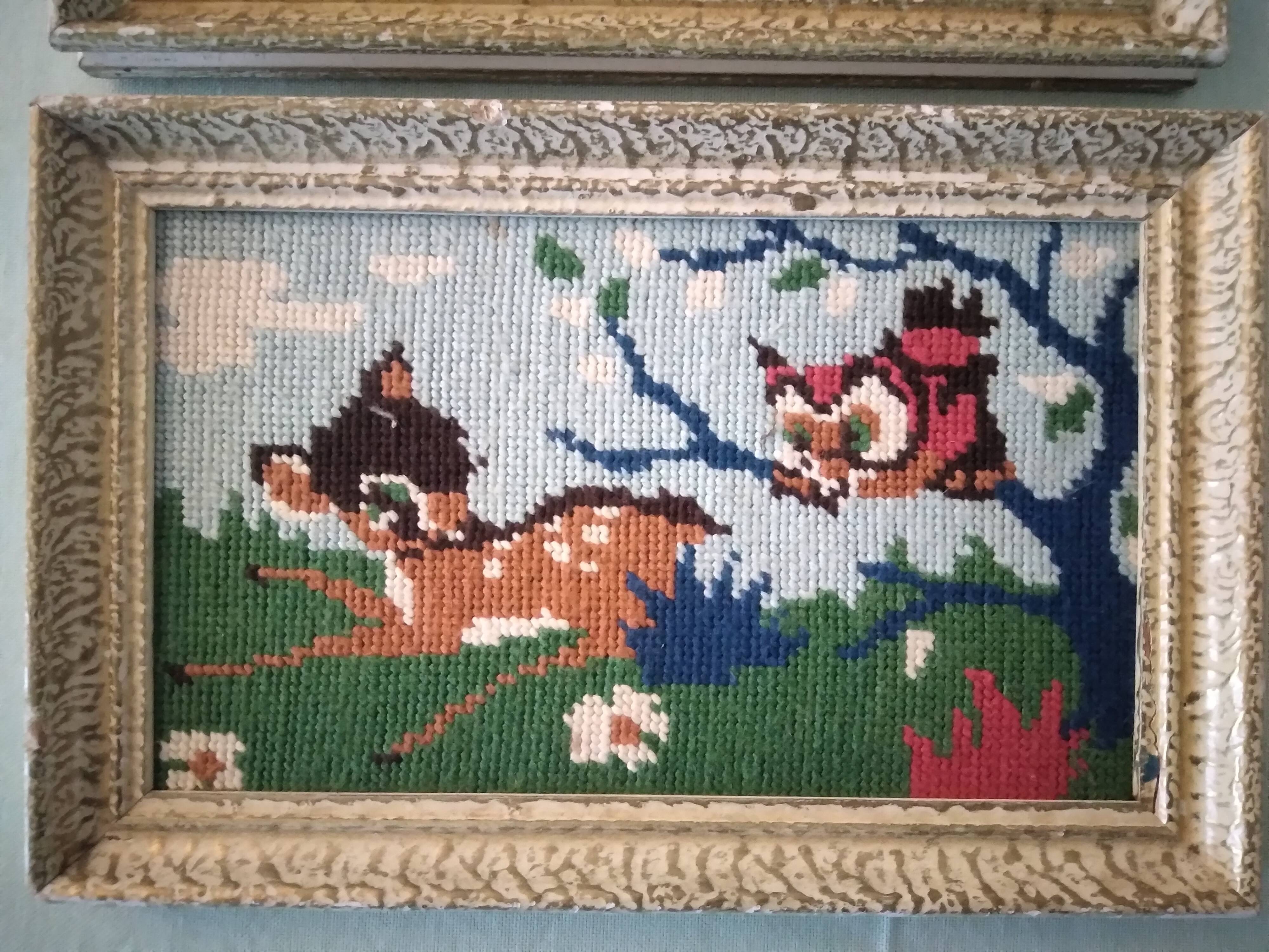 Pair of vintage Bambi canvas frames