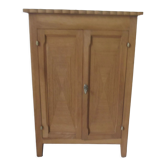 Meuble vintage 2 portes, faible profondeur en bois marqueté finition cirée