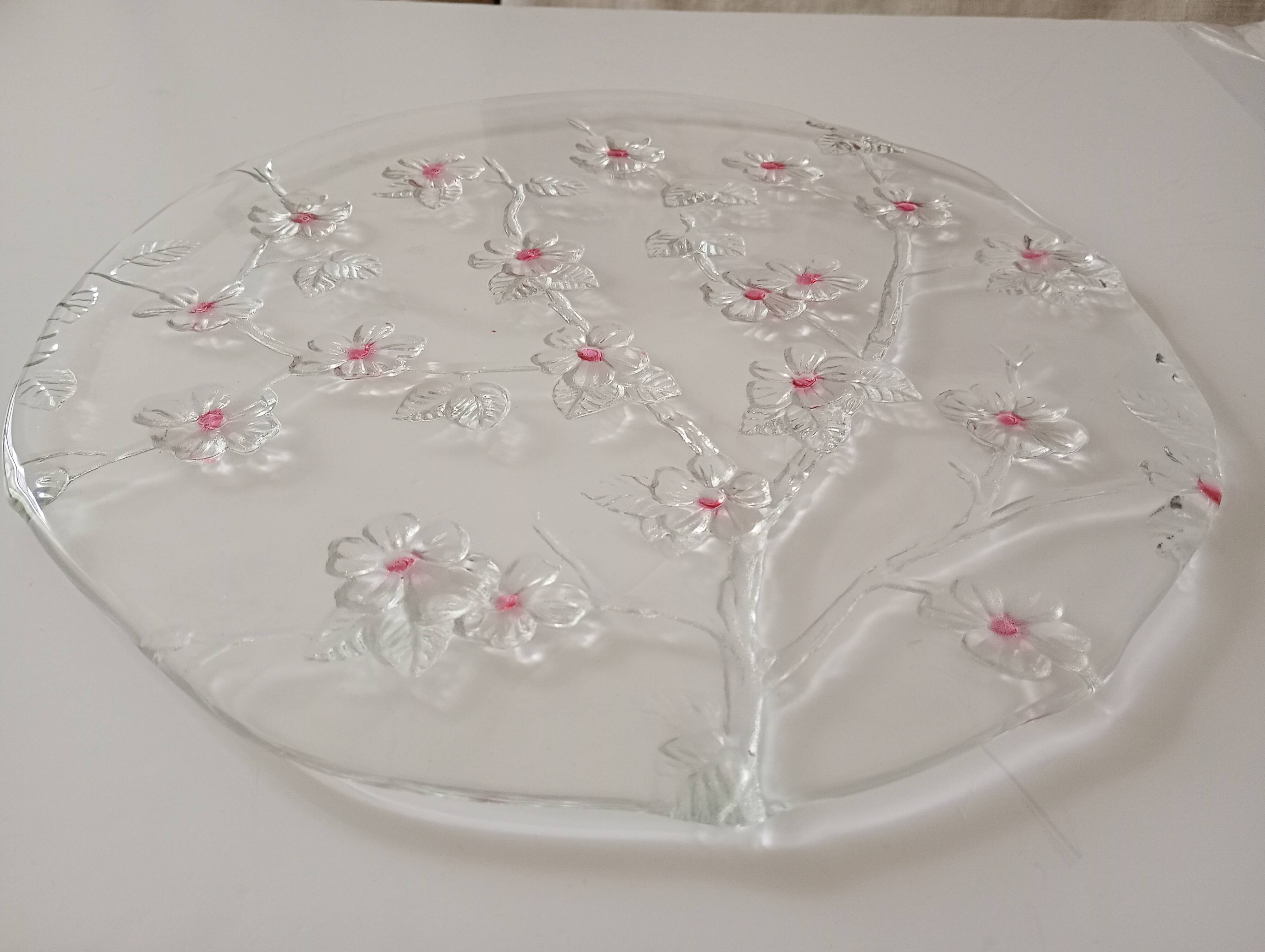 Cherry blossom glass pie dish