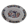 Large oval white ceramic platter, decorated with peacocks and vintage flowers
