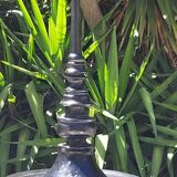 Ancient Burmese laywood offering pot