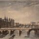 Color engraving, the bridge to change, Paris