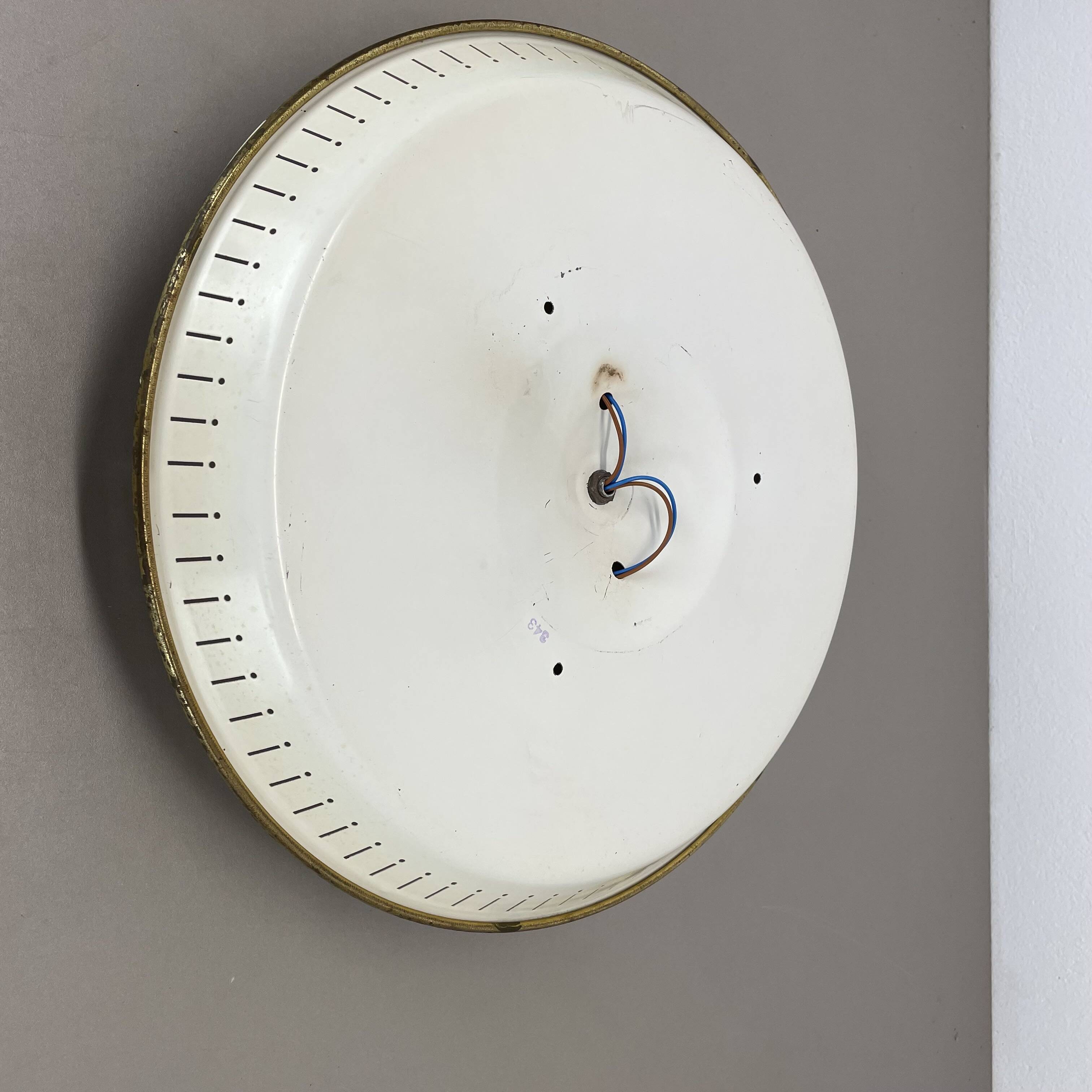 unique 42cm Brass Gino Sarfatti Style Ceiling wall Light Flushmount, Italy