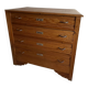 4-drawer chest in raw wood and chrome - art deco style