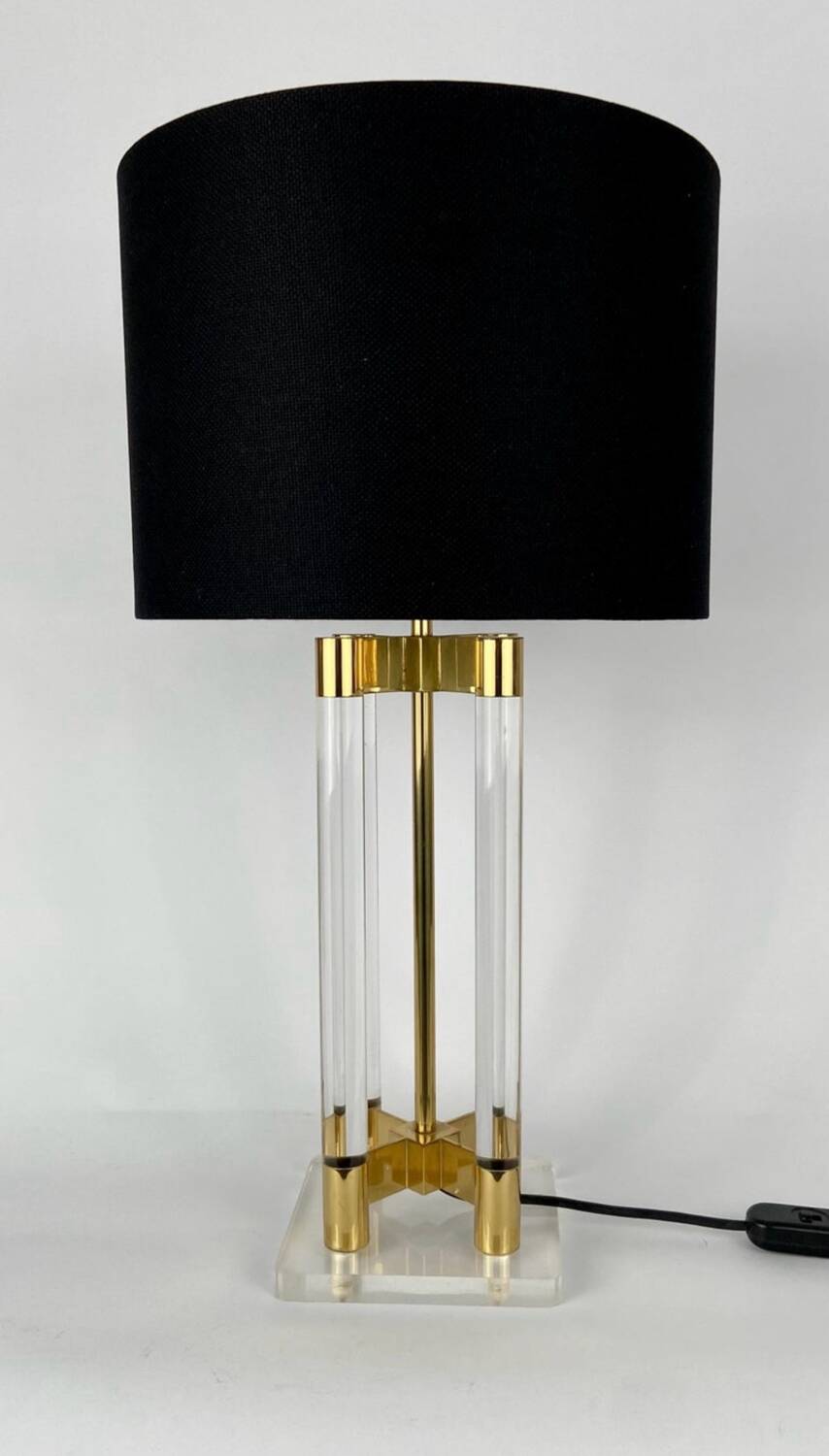 Pair of lucite table lamps