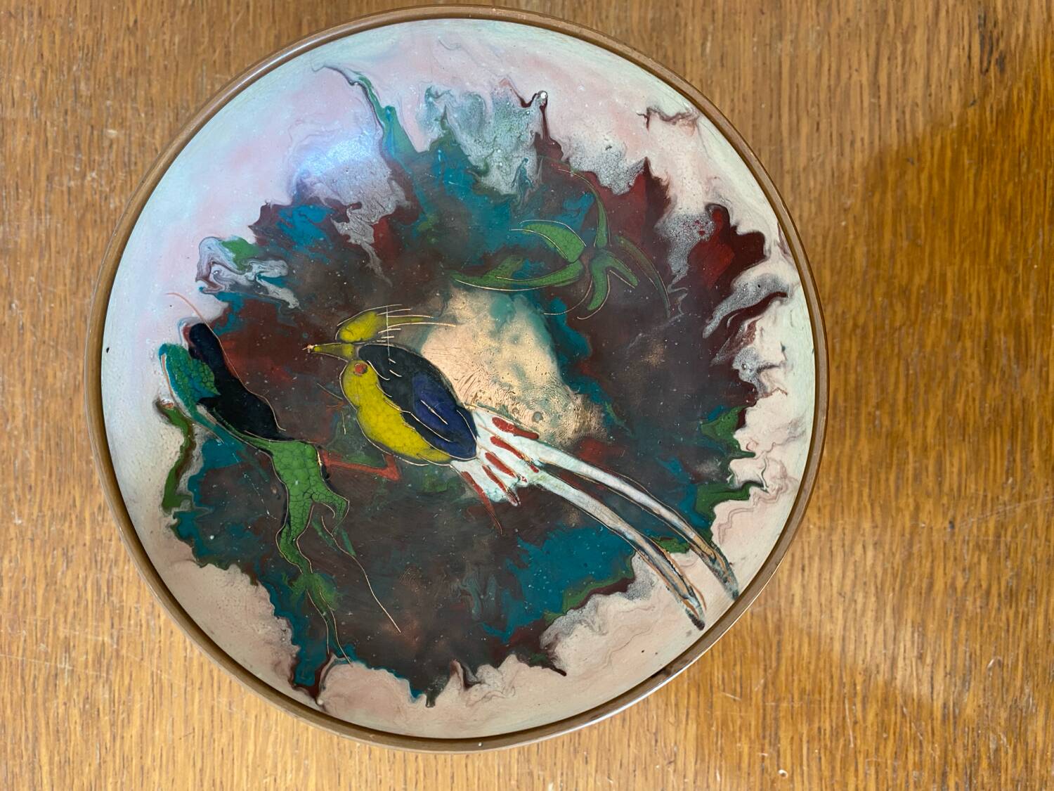 Antique SAGITTA Copper Cup Painted Decor Holland Vintage