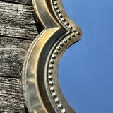 Clover mirror in patinated gold metal Diam 66 cm