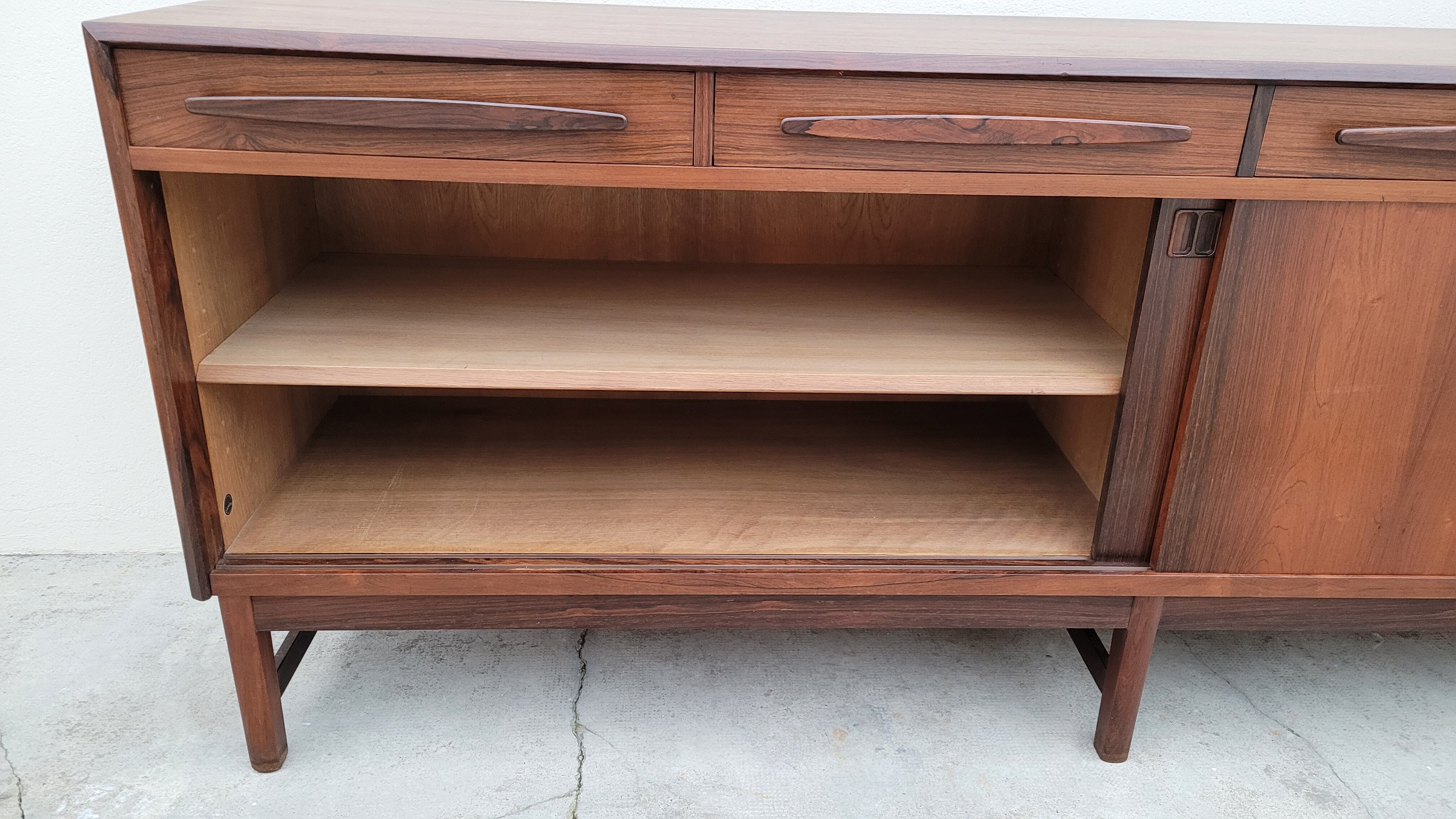 Danish sideboard stamped Bordum and Nielsen in Rio rosewood