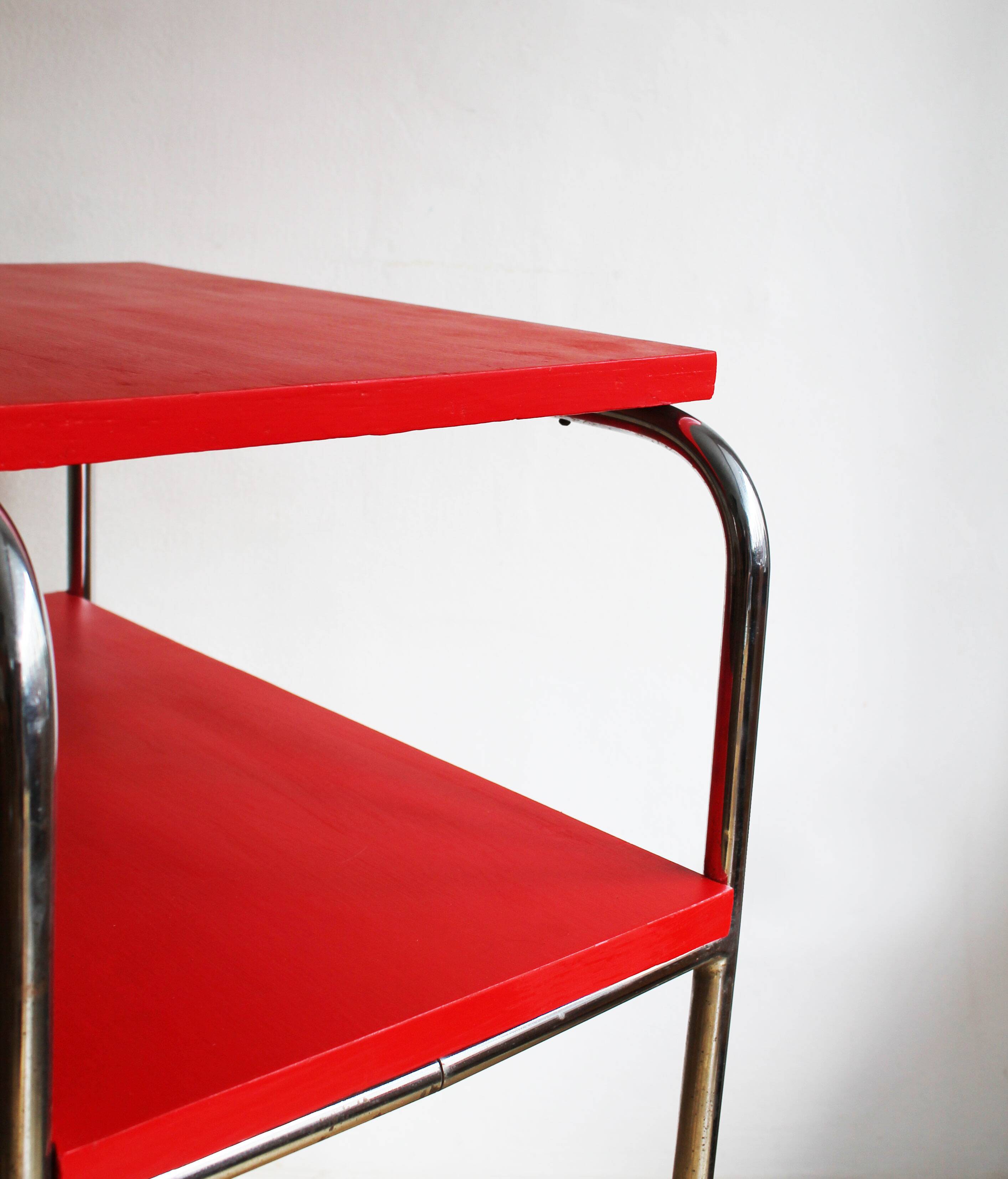 1930's Modernist Tubular Side Table model R 7 by Slezak