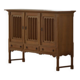 Buffet brutaliste en chêne, design danois milieu du siècle, style Kjærnulf, années 1960