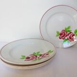 4 assiettes plates modèle Rose Mai