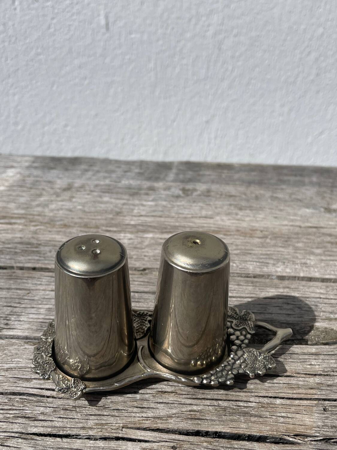Poivrier salière métal argenté