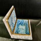 Ashtray, blue-grey marble box from the 1960s, vintage Italy.