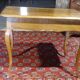 Cherry table, eighteenth century, Louis XV with two drawers