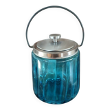 Bonbonnière en verre bleu