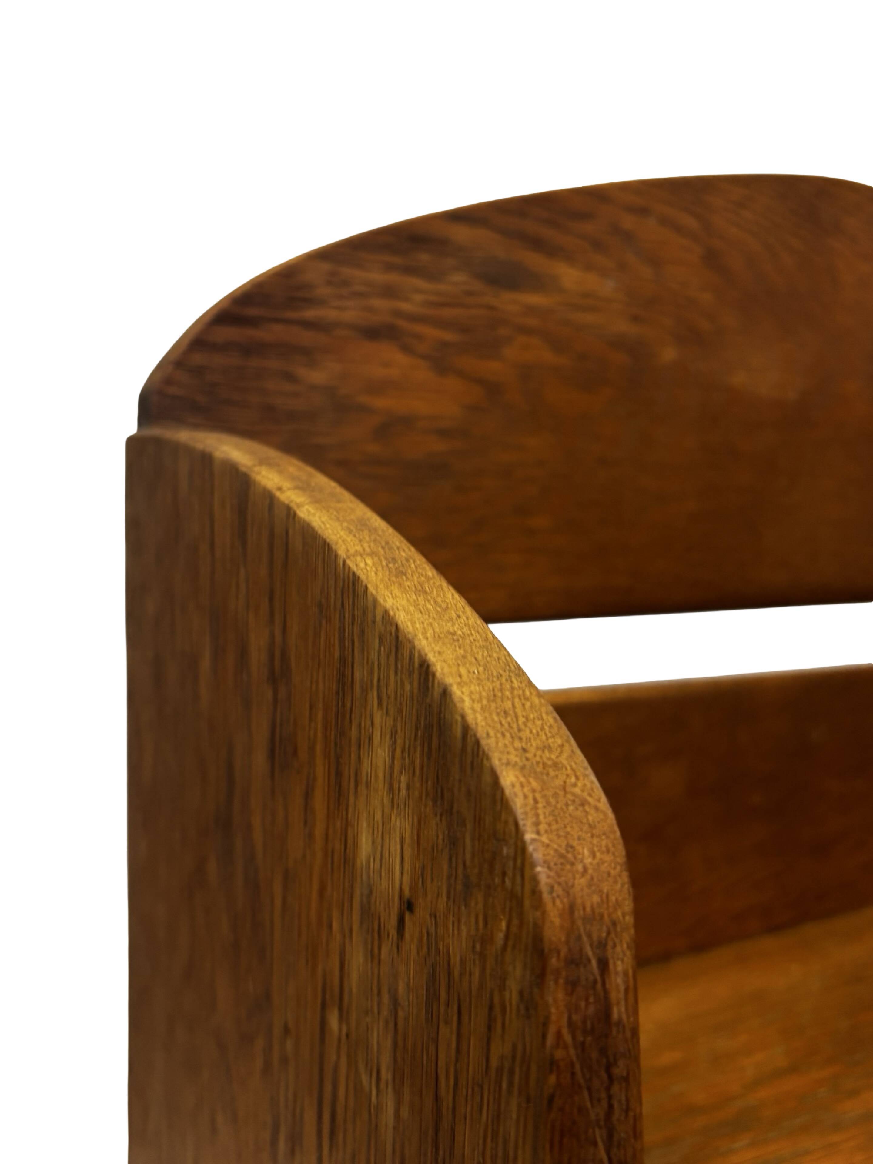 Art Deco Oak compact bookcase minimalist design