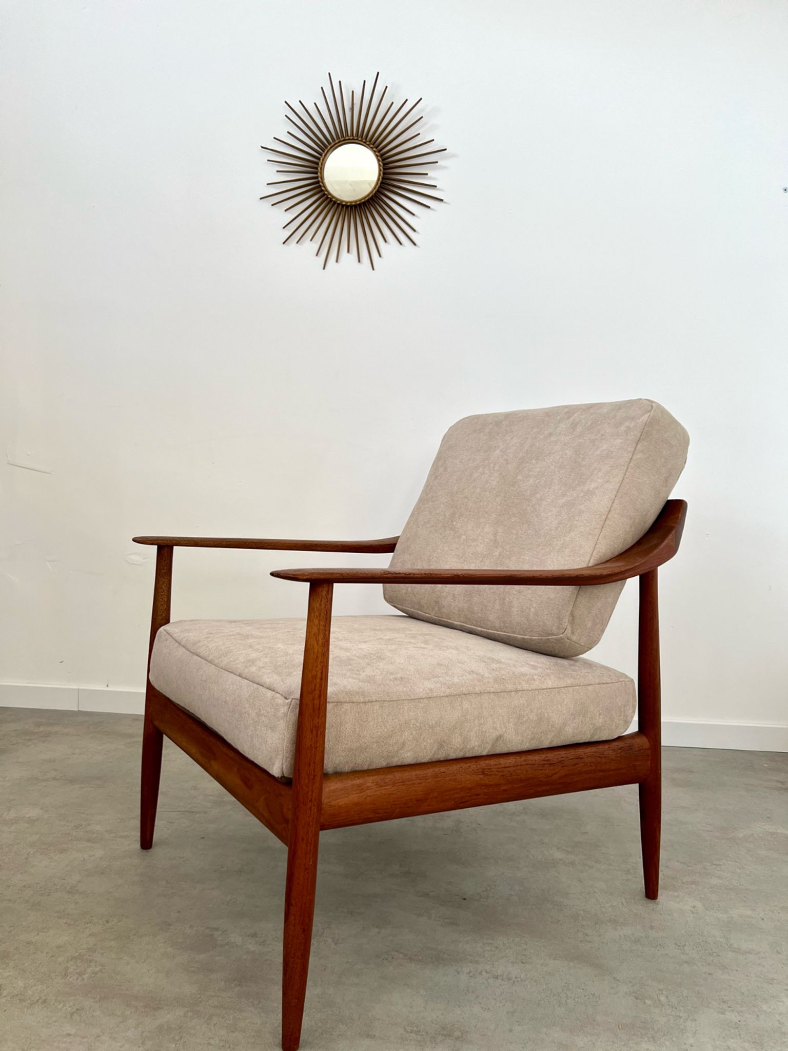 Old vintage teak armchair design Walter Knoll for Knoll Antimott Germany 1960s