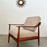 Old vintage teak armchair design Walter Knoll for Knoll Antimott Germany 1960s