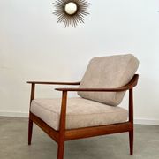 Old vintage teak armchair design Walter Knoll for Knoll Antimott Germany 1960s