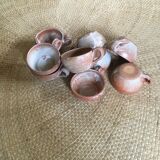 Series of 9 cups of sandstone