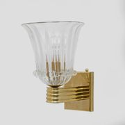 Attributed to Barovier & Toso Brass and Pulegoso Murano Glass Sconces, Pair