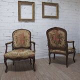 2 Louis XV convertible armchairs