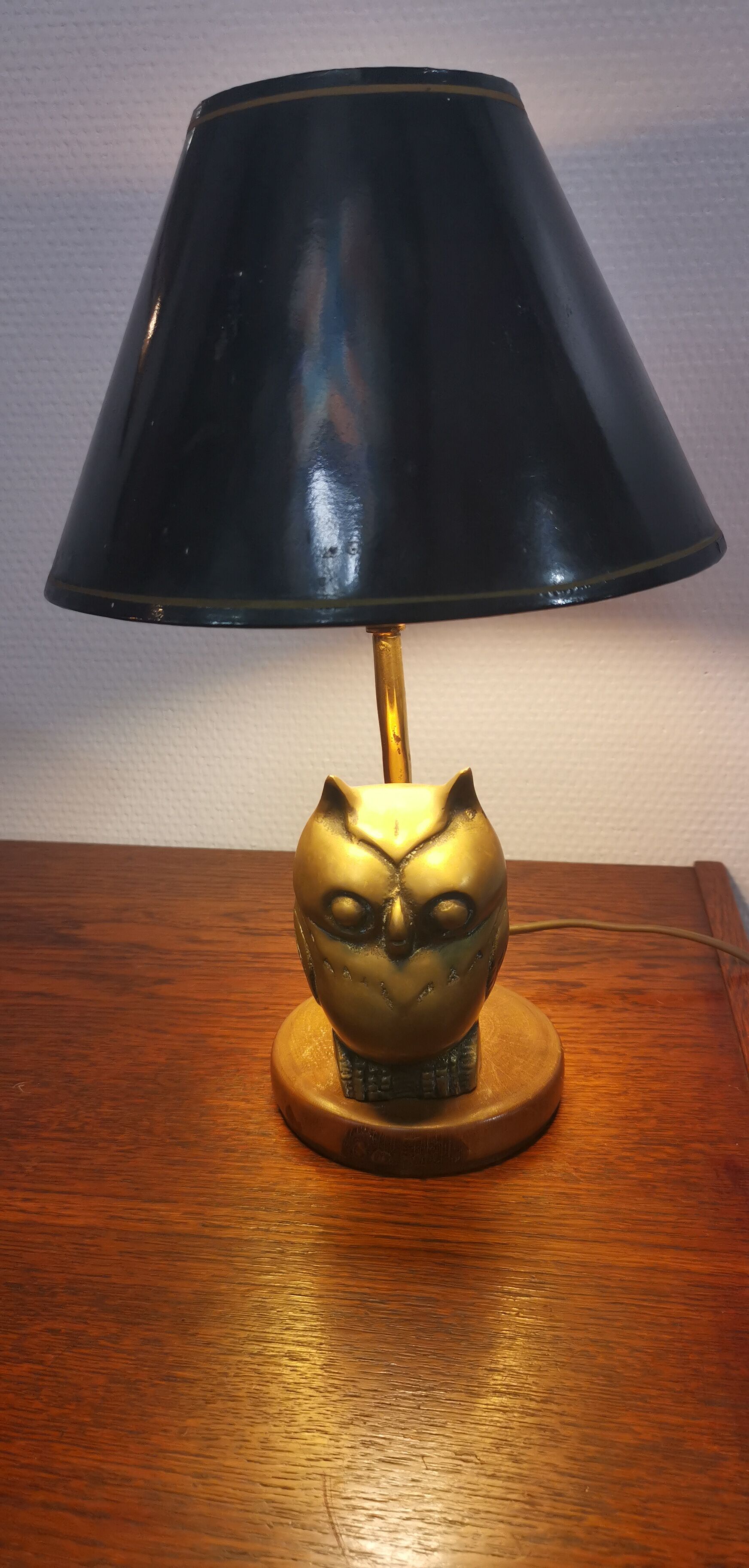 Owl lamp in brass of the 70s
