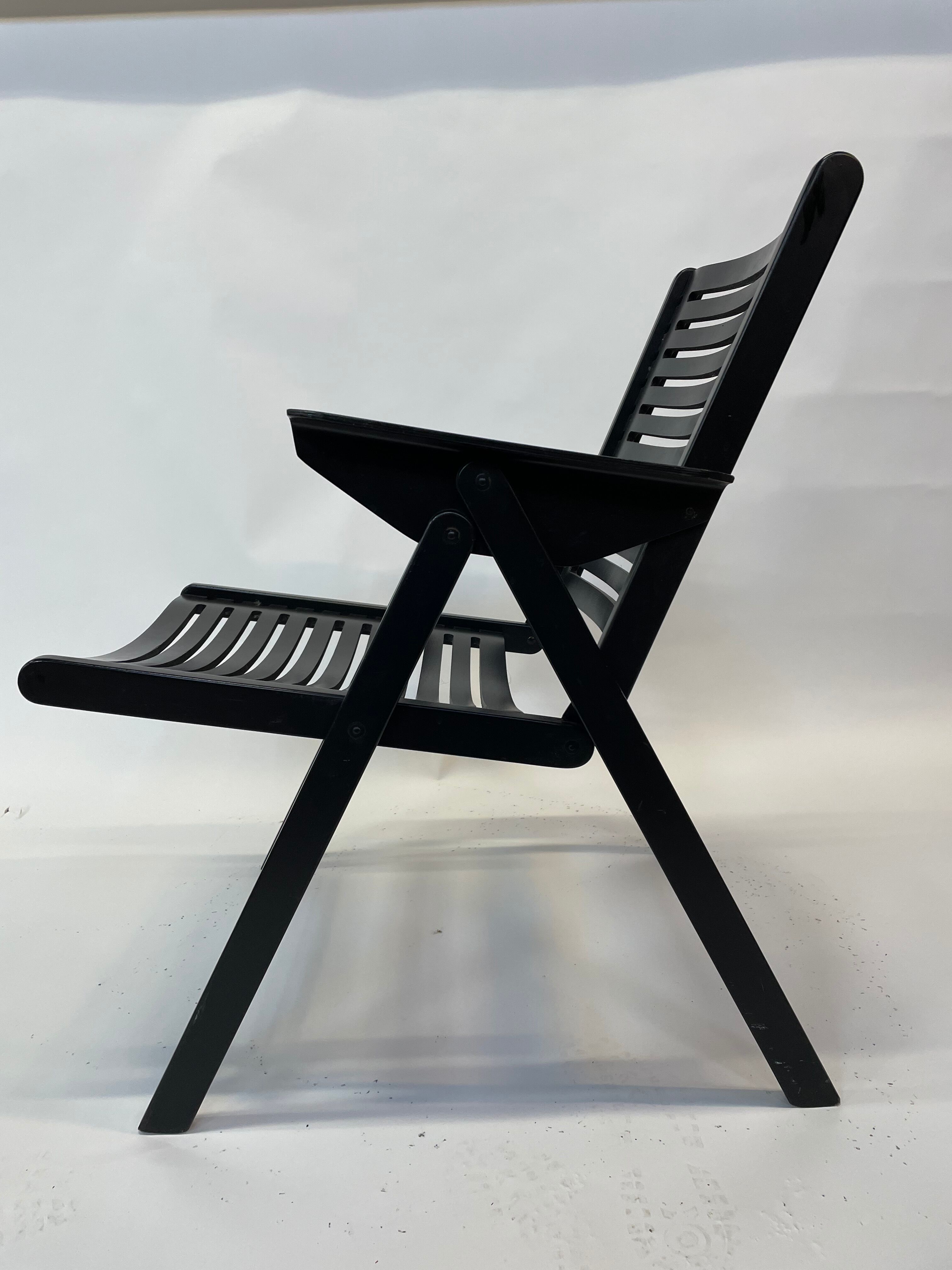 Niko Kralj Slovenian Rex Plywood Folding Chair for Stol 1950s in Black