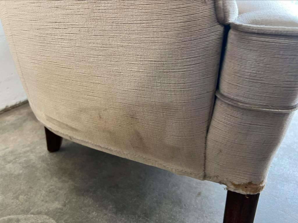Ensemble de 2 monoplaces/fauteuils/sièges club vintage écru