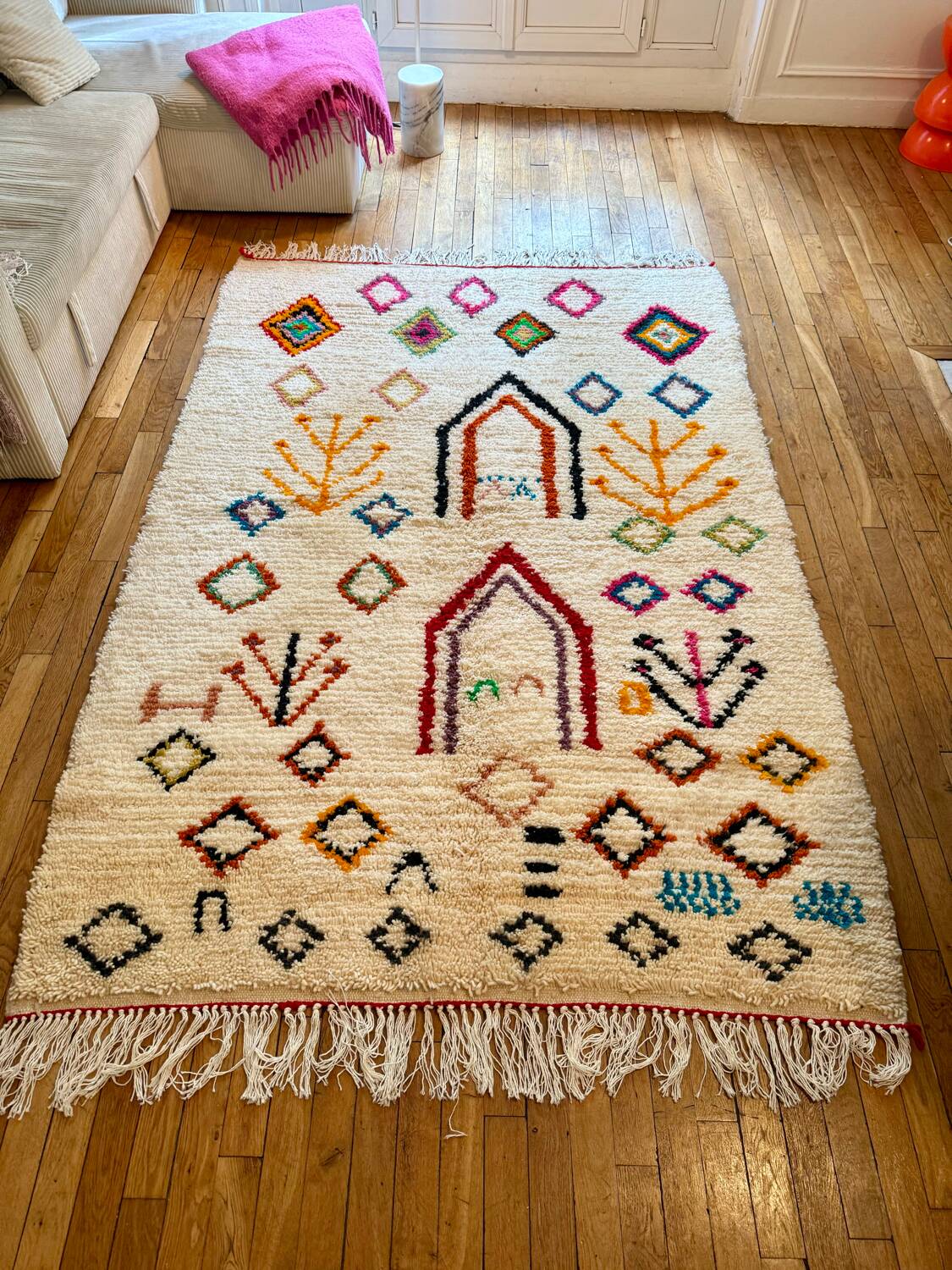 Tapis berbère marocain 100% laine 154 x 252